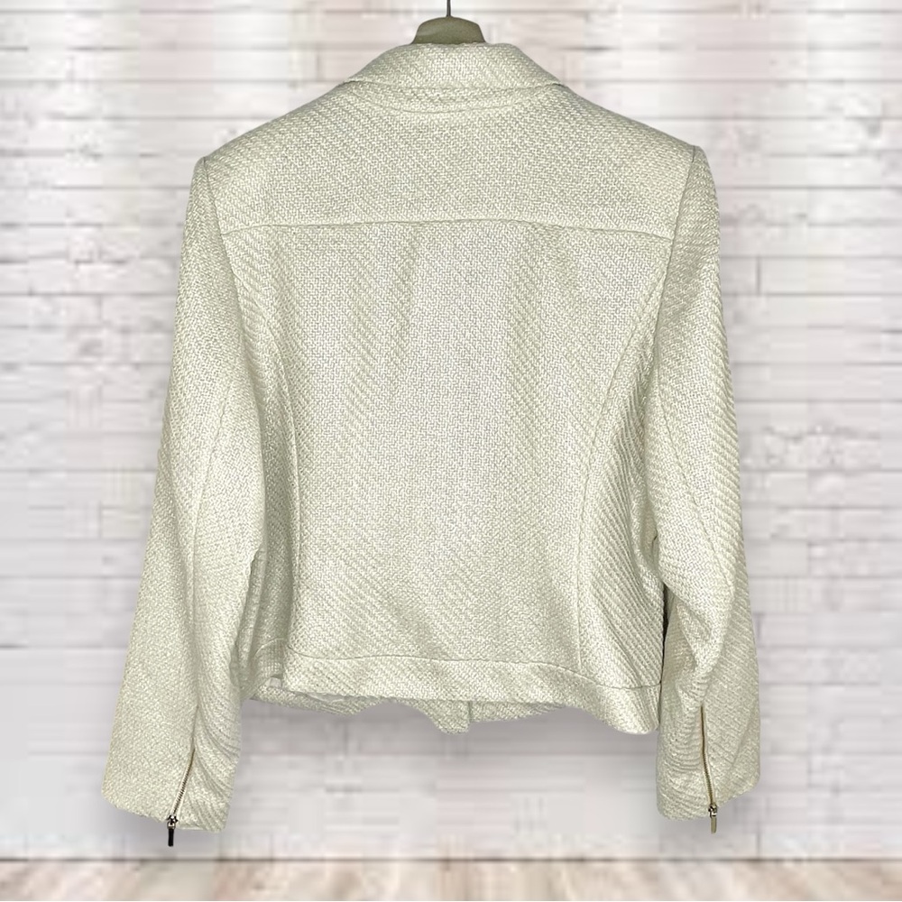 Lane Bryant Cream Tweed Moto Jacket Size 26 NWT - Picture 2 of 11